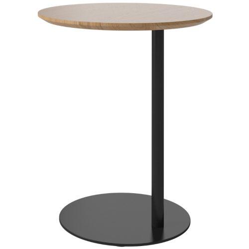 Bolia Dubový odkládací stolek Pillar 45 cm s černou podnoží Bolia