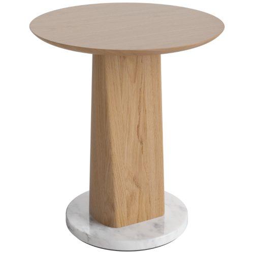 Bolia Dubový nízký odkládací stolek Root 42 cm s mramorovou podstavou Bolia