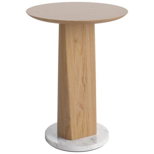 Bolia Dubový odkládací stolek Root 42 cm s mramorovou podstavou Bolia