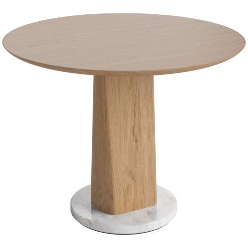 Bolia Dubový nízký odkládací stolek Root 60 cm s mramorovou podstavou Bolia