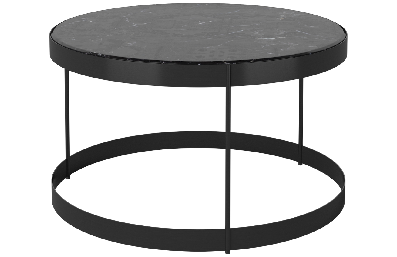 Bolia Černý mramorový konferenční stolek Drum 60 cm Bolia
