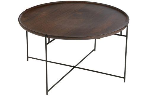 Tmavý dřevěný konferenční stolek J-line Nexo 80 cm J-line