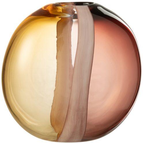 Hnědo-žlutá skleněná váza J-line Amberis 26 cm J-line