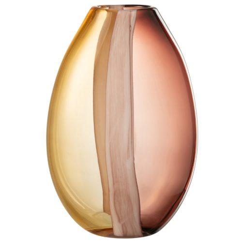 Hnědo-žlutá skleněná váza J-line Amberis 33 cm J-line