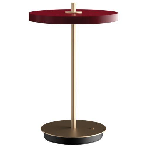 Umage Červeno-zlatá kovová stolní nabíjecí LED lampa Asteria Umage