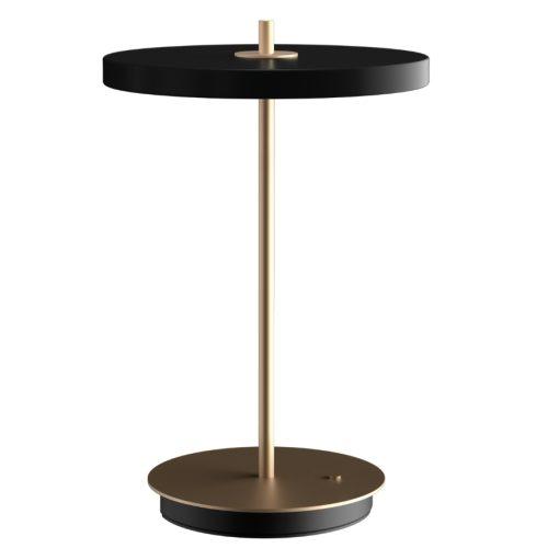 Umage Černo-zlatá kovová stolní nabíjecí LED lampa Asteria Umage