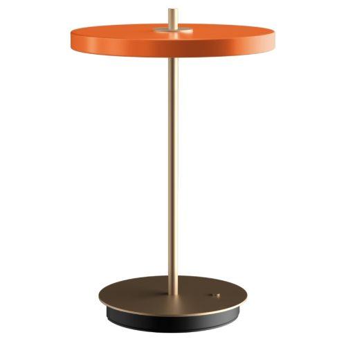 Umage Oranžovo-zlatá kovová stolní nabíjecí LED lampa Asteria Umage