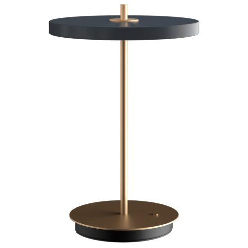 Umage Šedo-zlatá kovová stolní nabíjecí LED lampa Asteria Umage