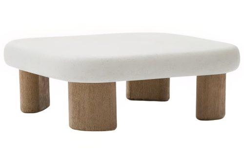 Bílý cementový zahradní stolek Kave Home Labra 80 x 80 cm Kave Home