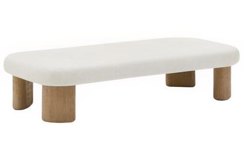 Bílý cementový zahradní stolek Kave Home Labra 140 x 70 cm Kave Home