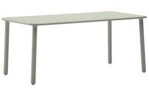 Světle zelen&yacute; kovov&yacute; zahradn&iacute; stůl Kave Home Brai 180 x 90 cm Kave Home