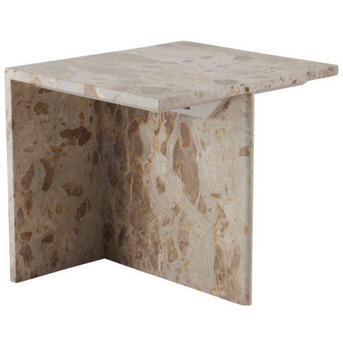 Jotex Béžový mramorový odkládací stolek MELETO 40 x 45 cm Jotex