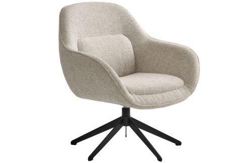 Béžové bouclé otočné křeslo Unique Furniture Lynn Unique Furniture