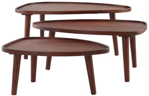Jotex Set tří dřevěných konferenčních stolků MANIAGO 45 x 68/55 x 84/64 x 95 cm Jotex