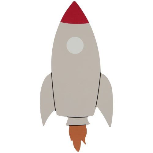 Jotex Světle šedé lakované nástěnné dětské LED světlo ROCKET Jotex