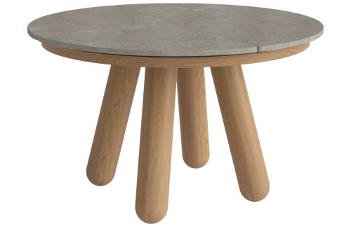 Bolia Šedý mramorový rozkládací jídelní stůl Balance 125/225 cm s dubovou podnoží Bolia