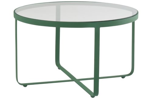 Jotex Skleněný konferenční stolek MALBUN 60 cm se zelenou podnoží Jotex