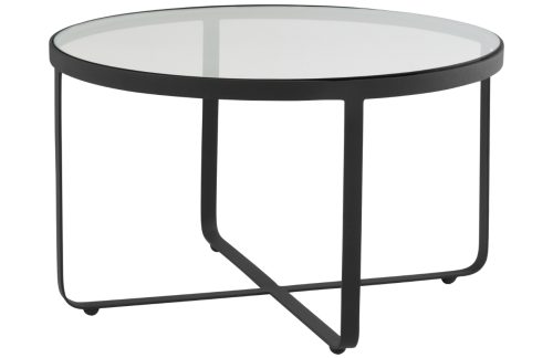 Jotex Skleněný konferenční stolek MALBUN 60 cm s černou podnoží Jotex