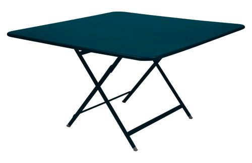 Modrý kovový skládací stůl Fermob Caractére 128 x 128 cm Fermob