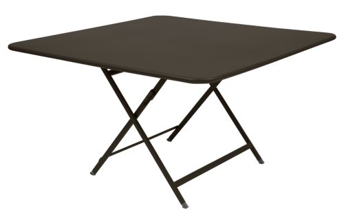 Tmavě hnědý kovový skládací stůl Fermob Caractére 128 x 128 cm Fermob