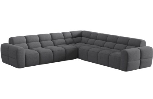 Šedá čalouněná rohová pohovka MICADONI Lisa 310 cm Micadoni