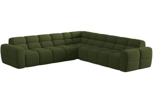 Zelená čalouněná rohová pohovka MICADONI Lisa 310 cm Micadoni