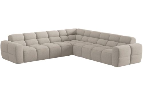 Béžová čalouněná rohová pohovka MICADONI Lisa 310 cm Micadoni