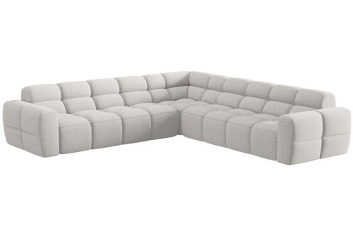 Světle šedá čalouněná rohová pohovka MICADONI Lisa 310 cm Micadoni