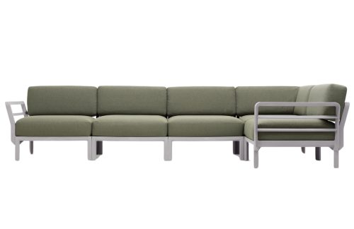 Nardi Zelená zahradní rohová pohovka Maximo s bílou podnoží 345 cm Nardi