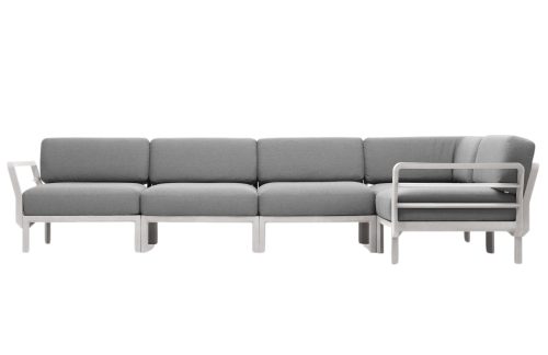 Nardi Šedá zahradní rohová pohovka Maximo s bílou podnoží 345 cm Nardi