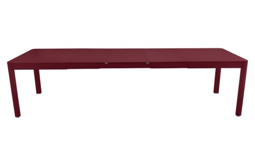 Třešňově červený kovový rozkládací zahradní stůl Fermob Ribambelle 149/299 x 100 cm Fermob