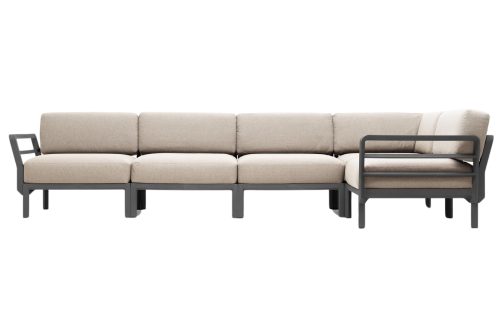 Nardi Béžová zahradní rohová pohovka Maximo se šedou podnoží 345 cm Nardi