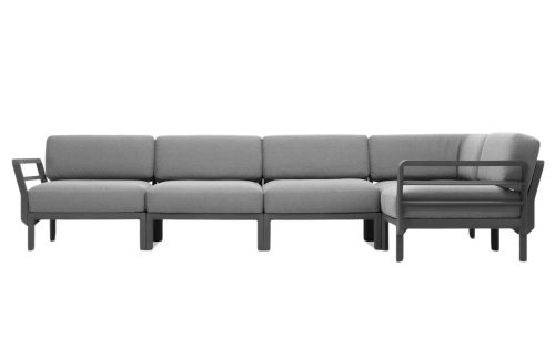 Nardi Šedá zahradní rohová pohovka Maximo se šedou podnoží 345 cm Nardi