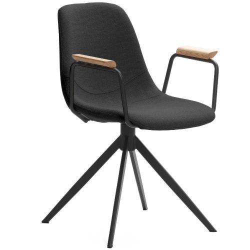 Černá čalouněná otočná konferenční židle Marckeric Tali Marckeric