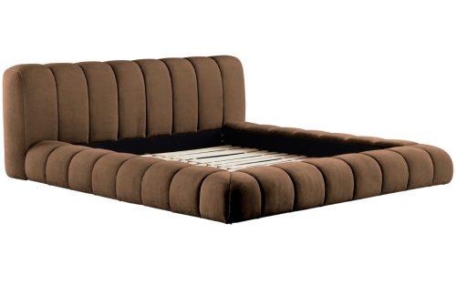 Jotex Hnědá čalouněná dvoulůžková postel DERMY 180 x 200 cm Jotex