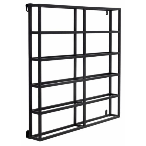 Černý kovový nástěnný stojan na víno Bloomingville Magne 67 x 67 cm Bloomingville