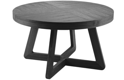 Černý dubový rozkládací jídelní stůl MICADONI Dustin 130/230 x 130 cm Micadoni
