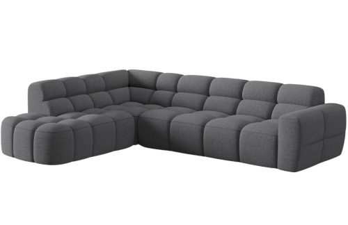 Šedá čalouněná rohová pohovka MICADONI Lisa 293 cm