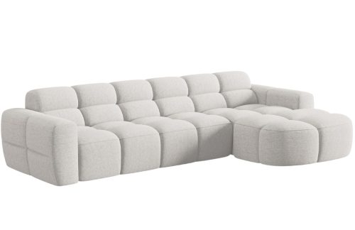 Světle šedá čalouněná rohová pohovka MICADONI Lisa 310 cm