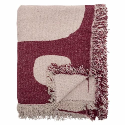Červeno-růžový pléd Bloomingville Olica 160 x 130 cm Bloomingville