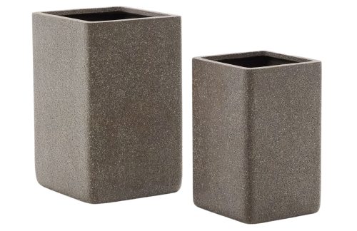 Set dvou hnědých zahradních květináčů Kave Home Minoa I. Kave Home