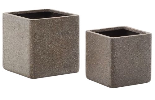 Set dvou hnědých zahradních květináčů Kave Home Minoa II. Kave Home