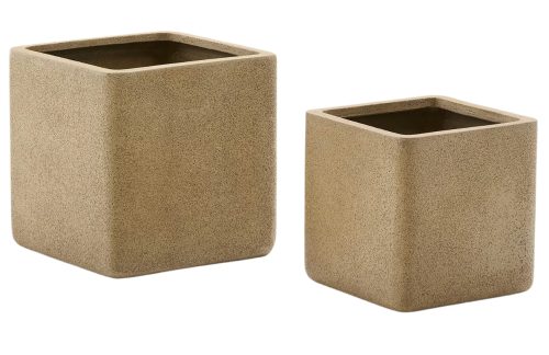 Set dvou žlutých zahradních květináčů Kave Home Minoa II. Kave Home
