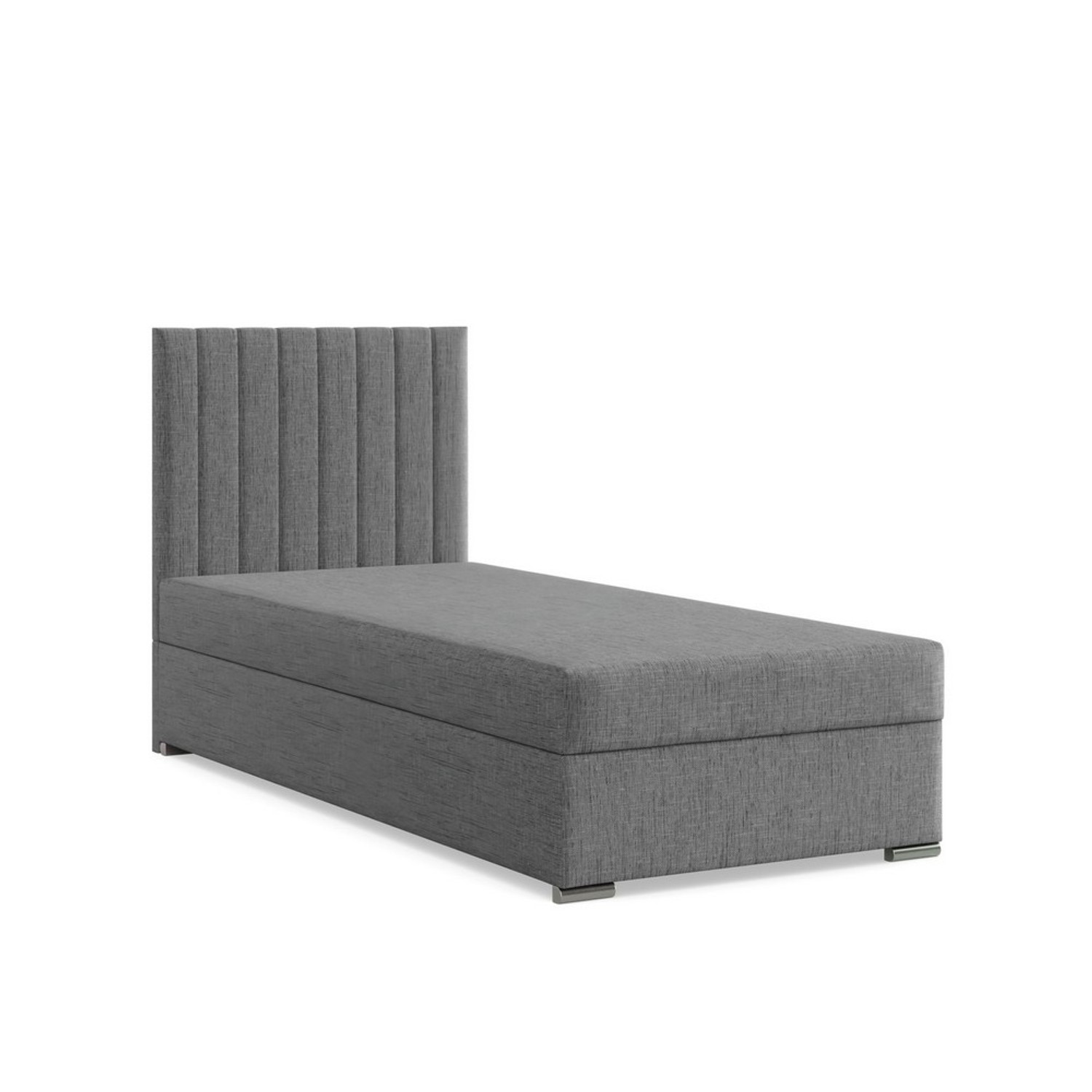 Čalouněná postel AGEN 90x200 cm s pružinovou matrací Šedá
