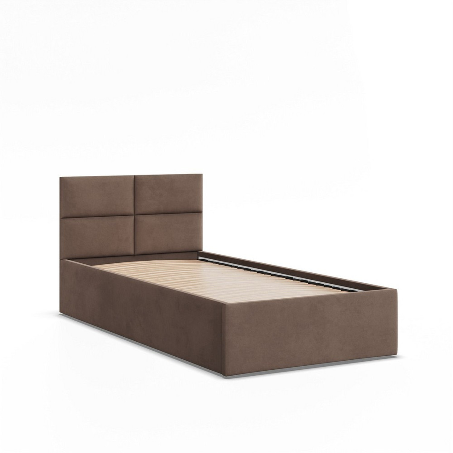 Čalouněná postel BORGO 90x200 sm s roštem Hnědá