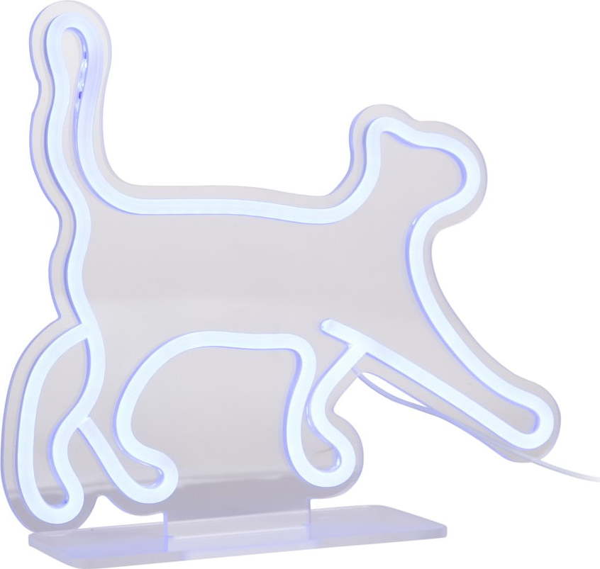 Modrá LED neonová světelná dekorace 5 W Walking Cat – Leitmotiv Leitmotiv