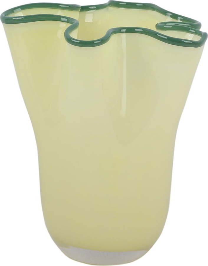 Žlutá skleněná ručně vyrobená váza (výška 22 cm) Ruffles – PT LIVING PT LIVING