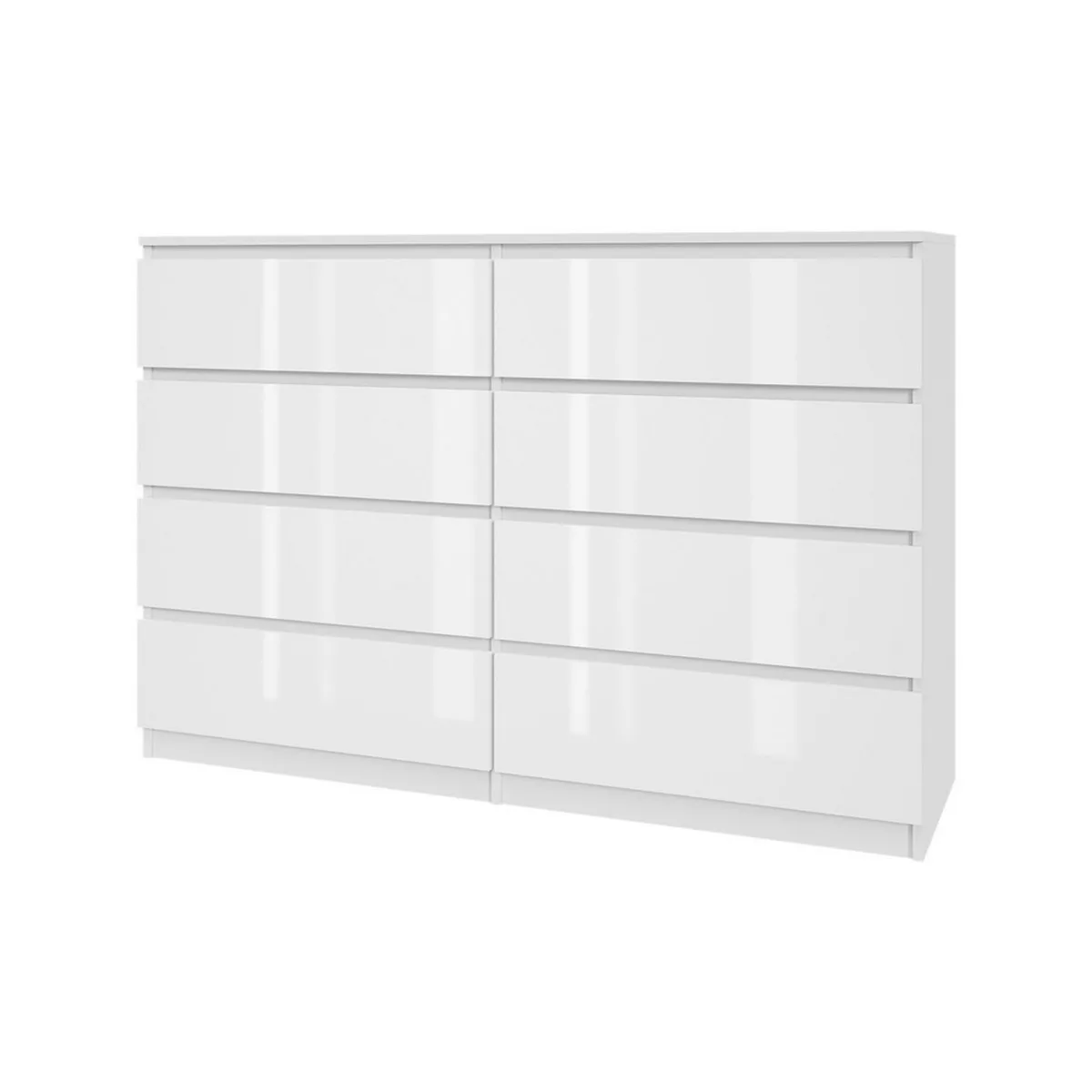 Komoda 140/8 - bílý lesk