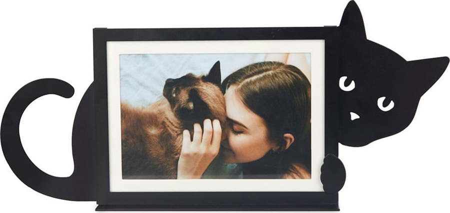 Černý kovový stojací rámeček 36x16 cm Hidden Cat – Balvi Balvi