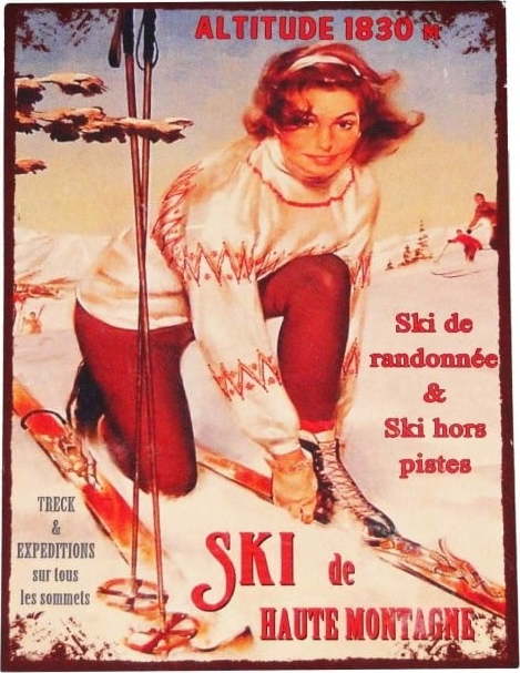 Kovová cedule 25x33 cm Ski – Antic Line Antic Line